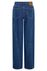 Georgette Mid Rise Paneled Denim Jeans - Dark Blue