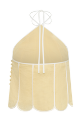 Georgia Panelled Halter Sleeveless Top - Butter