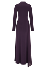 Grayson Knit Chiffon Maxi Dress - Plum