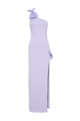 Hallie One Shoulder Bow Maxi Dress - Lilac