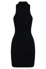 Hector Halter Neck Knit Mini Dress - Black