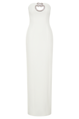 Hilda Embellished Strapless Maxi Dress - White
