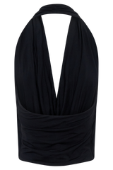 Huyen Cowl Front Modal Top - Black