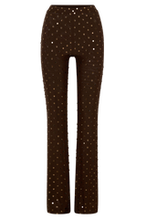 Jackie Diamante Straight Leg Pants - Chocolate