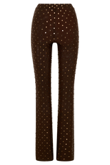 Jackie Diamante Straight Leg Pants - Chocolate