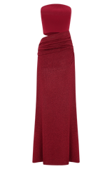 Jasiel Strapless Knit Maxi Dress - Red