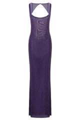 Jasmyn Hot Fix Maxi Dress With Mesh Back - Purple