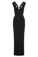 Jaylen Bandage Knit Maxi Dress - Black