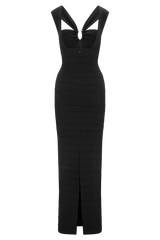 Jaylen Bandage Knit Maxi Dress - Black