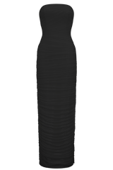 Jianna Strapless Mesh Maxi Dress - Black