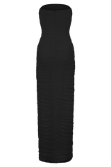 Jianna Strapless Mesh Maxi Dress - Black