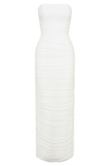 Jianna Strapless Mesh Maxi Dress - Ivory