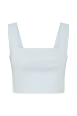 Josephine Crop Top With Open Back - Ice Blue