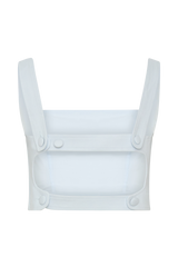 Josephine Crop Top With Open Back - Ice Blue