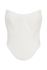 Karina Strapless Scuba Corset - White