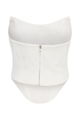 Karina Strapless Scuba Corset - White