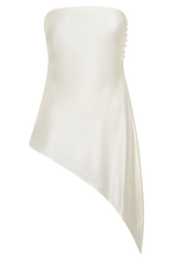 Kayla Silk Blend Strapless Asymmetric Top - Ivory