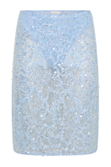 Kiara Pearl Beaded Midi Skirt - Powder Blue