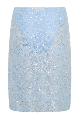 Kiara Pearl Beaded Midi Skirt - Powder Blue
