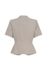 Laila Suiting Short Sleeve Top - Grey