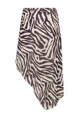 Lana Chiffon Midi Skirt - Abstract Zebra Print