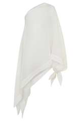 Leilani Sheer Draped Asymmetric Top - Ivory