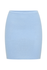 Loura Mid Rise Knit Mini Skirt - Cornflower Blue