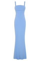 Luella Crepe Corset Maxi Dress - Cornflower Blue