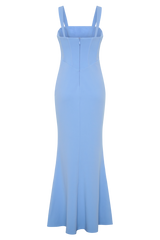 Luella Crepe Corset Maxi Dress - Cornflower Blue