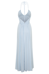 Maely Gathered Slinky Maxi Dress - Pale Blue