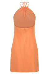 Maggie Cupro Halter Mini Dress - Orange