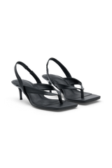 Mai Sling Back Thong Heel - Black