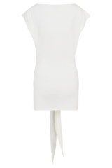Maiara Shortsleeve Slinky Tie Mini Dress - White