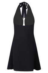 Malakhai Chiffon Halter Mini Dress - Black