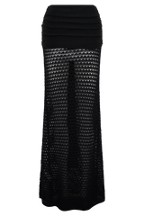 Mania Crochet Maxi Skirt With Hardware - Black
