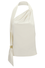 Marina Halter Top With Hardware - Ivory