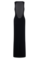 Marlon Crepe And Mesh Maxi Dress - Black