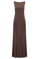 Marnie Modal Sleeveless Maxi Dress - Chocolate