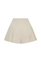 Martine Pleated Linen Short - Natural