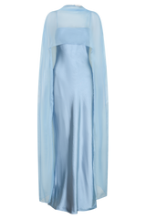 Martinne Chiffon Overlay Maxi Dress - Arctic Blue