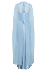 Martinne Chiffon Overlay Maxi Dress - Arctic Blue