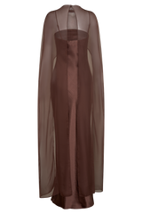 Martinne Chiffon Overlay Maxi Dress - Mocha