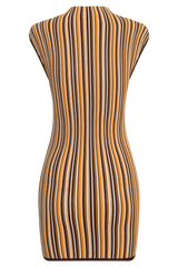 Meggie Striped Sleeveless Mini Dress - Orange/Chocolate