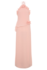 Melissa Chiffon Flower Maxi Dress - Baby Pink