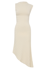 Milasandra Pleated Knit Dress - Ivory