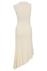 Milasandra Pleated Knit Dress - Ivory