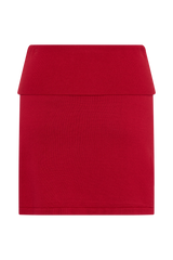 Misty Mid Rise Knit Mini Skirt - Red