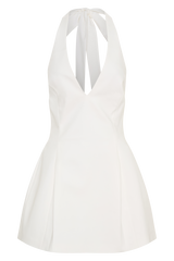 Nelly Halter Neck Cotton Mini Dress - White