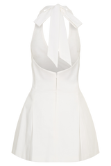 Nelly Halter Neck Cotton Mini Dress - White