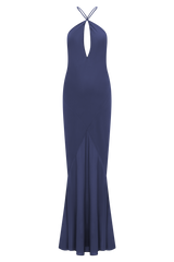 Nerea Slip Halter Maxi Dress - Purple Ink